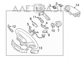 Подушка безопасности airbag в руль водительская Hyundai Sonata 11-15