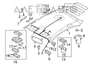 Acoperirea tavanului Hyundai Sonata 11-15 fără plafon panoramic bej