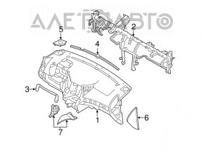 Panoul frontal al torpedo fără AIRBAG pentru Hyundai Sonata 11-15, gri.