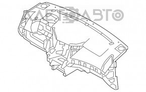 Panoul frontal gol al torpedo Hyundai Sonata 11-15 negru.