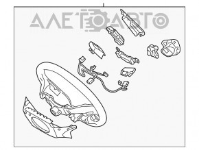 Руль голый Hyundai Sonata 11-15 кожа черн, царапины на коже