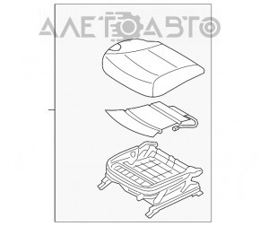 Водительское сидение Hyundai Sonata 11-15 без airbag, тряпка серое