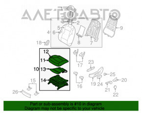 Водительское сидение Hyundai Sonata 11-15 без airbag, электро, подогрев, тряпка серое