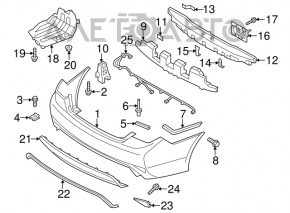 Suportul pentru bara spate dreapta Hyundai Sonata 11-15, nou, original OEM.