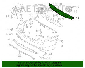 Amplificatorul de bara spate Hyundai Sonata 11-15 usa este indoit, suportul este rupt.