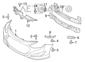 Бампер передний голый Hyundai Sonata 11-15