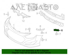 Suportul pentru bara de protecție față stânga Hyundai Sonata 11-15 pe aripă nou OEM original.