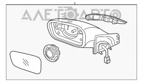 Зеркало боковое левое Hyundai Sonata 11-15 5 пинов, черное