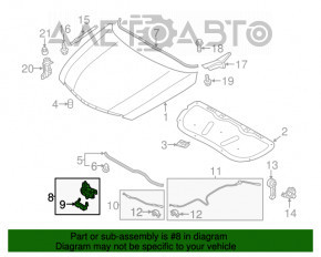 Замок капота Hyundai Sonata 11-15