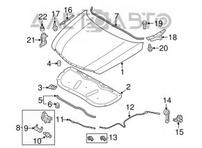 Capota dreapta a Hyundai Sonata 11-15, noua, originala OEM