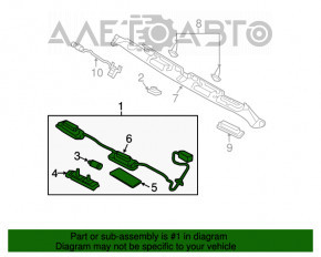 Iluminarea numărului capacului portbagajului Hyundai Sonata 11-15 cu buton.