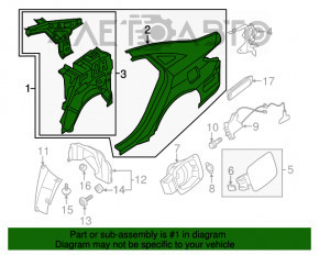 Aripa spate dreapta Hyundai Sonata 11-15 argintie, completă