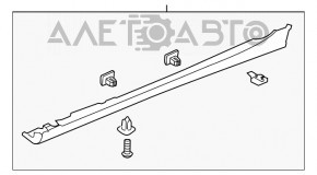 Порог левый Hyundai Sonata 11-15 hybrid серебро