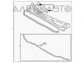 Решетка дворников пластик Hyundai Sonata 11-15 новый OEM оригинал