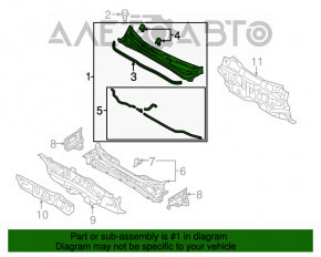 Grila stergatoarelor de plastic pentru Hyundai Sonata 11-15 are fixările rupte.