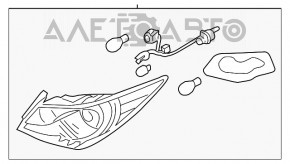 Lampa exterioară aripă stângă Hyundai Sonata 11-15