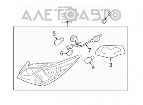 Lampa exterioară aripă stângă Hyundai Sonata 11-15