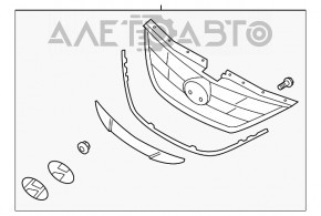 Решетка радиатора grill Hyundai Sonata 11-15 с эмблемой