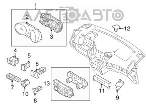 Panoul de instrumente Hyundai Sonata 11-15 hibrid, crom util