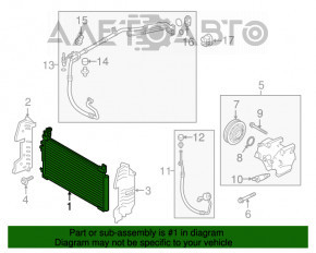 Radiatorul condensatorului de aer condiționat Hyundai Sonata 15-17 2.4 cu conductă.