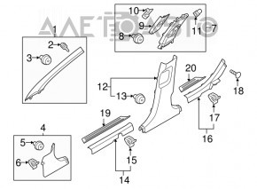 Capac prag fata stanga exterioara Hyundai Sonata 15-19 crom cu iluminare