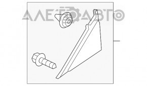 Moldura aripii triunghiulară dreapta pentru Hyundai Sonata 15-19, cu mat, crăpată.