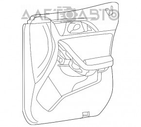 Capacul usii cardul din spate dreapta Infiniti QX30 17- plastic si piele neagra, zdrobita.