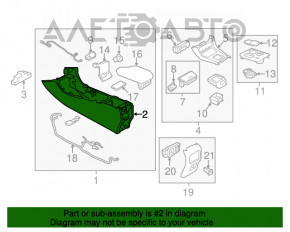 Consola centrală cu cotieră pentru Infiniti QX30 17- negru, piele, zgârieturi