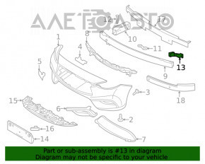 Suportul pentru bara de protecție față dreapta Infiniti QX30 17- lipsește fragmentul.