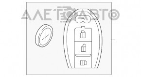Cheie Infiniti QX30 17- inteligentă cu 3 butoane