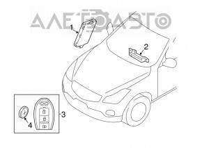 Cheie Infiniti QX30 17- inteligentă cu 3 butoane