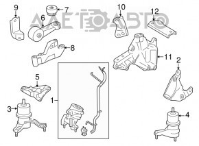 Подушка двигателя правая Lexus ES350 13-18 OEM