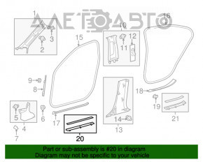 Capacul pragului din față stânga exterior pentru Lexus ES300h ES350 13-18 crom, cleme