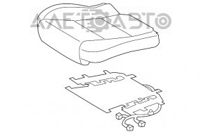 Scaun de pasager pentru Lexus ES300h ES350 13-18 fără airbag, electric, piele neagră, deteriorat.