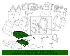 Scaun pasager Lexus ES300h ES350 13-18 fără airbag, electric, piele bej, fără capac și control, fără tetieră.