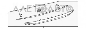 Moldura capacului portbagajului Lexus ES300h ES350 13-18 crom, cu cameră, crăpată, fixările rupte, cromul umflat.