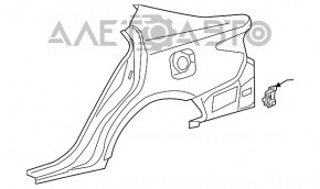 Aripa spate stânga a un sfert de Lexus ES300h ES350 13-18, culoare aurie.