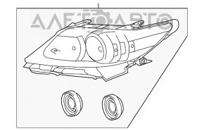 Far dreapta fata goală Lexus ES300h ES350 13-15 pre-restilizare halogen + LED DRL