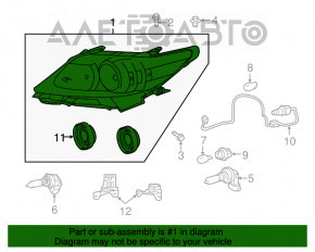 Far dreapta fata goală Lexus ES300h ES350 13-15 pre-restilizare halogen + LED DRL