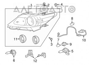 Far dreapta fata goală Lexus ES300h ES350 13-15 pre-restilizare halogen + LED DRL