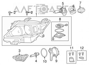 Suport faruri dreapta jos Lexus RX350 RX450 13-15 nou neoriginal