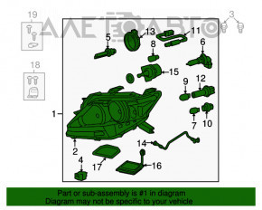 Far stânga față asamblată Lexus RX350 RX450h 10-12 pre-restilizare cu xenon