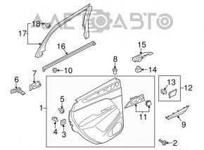 Capacul ușii cardului din spate stânga Lincoln MKC 15- bej, defect.