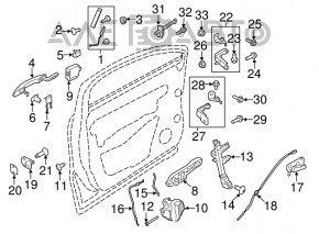 Механизм ручки двери передней правой Lincoln MKC 15- keyless