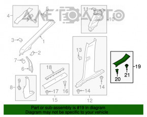 Capacul pragului din spate dreapta Lincoln MKC 15 - maro