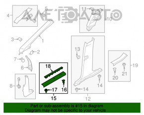 Capac prag frontal stânga Lincoln MKC 15- bej cu iluminare, crom util