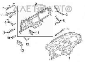 Torpedo panoul frontal fără AIRBAG Lincoln MKC 15- negru