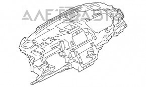 Торпедо передняя панель без AIRBAG Lincoln MKC 15- черн,встав под дерево царап под датч, царапины, слом планка бардач