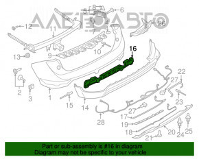 Absorbantul de impact al bara din spate Lincoln MKC 15- plastic inferior