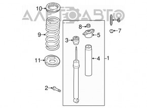 Amortizor spate dreapta Lincoln MKC 15- D50mm, cu suport